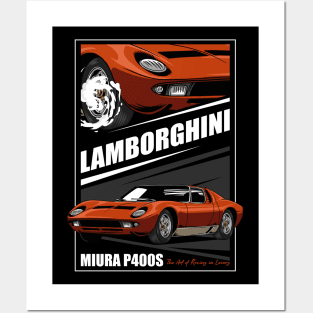 Vintage Miura Exotic Car Posters and Art